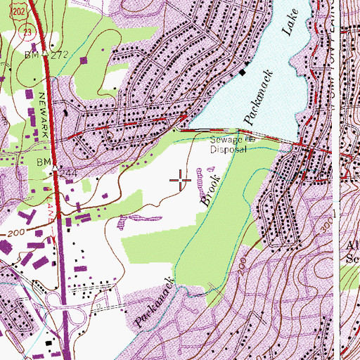 Topographic Map of Packanack Golf Course, NJ
