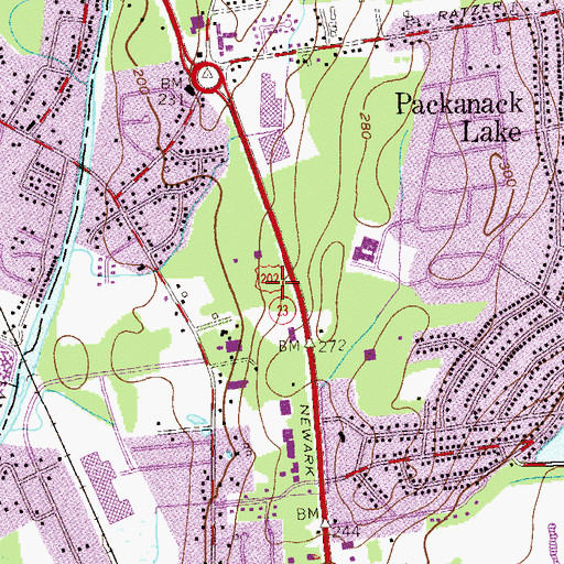 Topographic Map of Wayne Crest Shopping Center, NJ