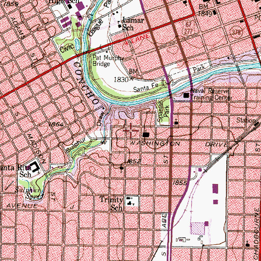 Topographic Map of Baptist Temple, TX