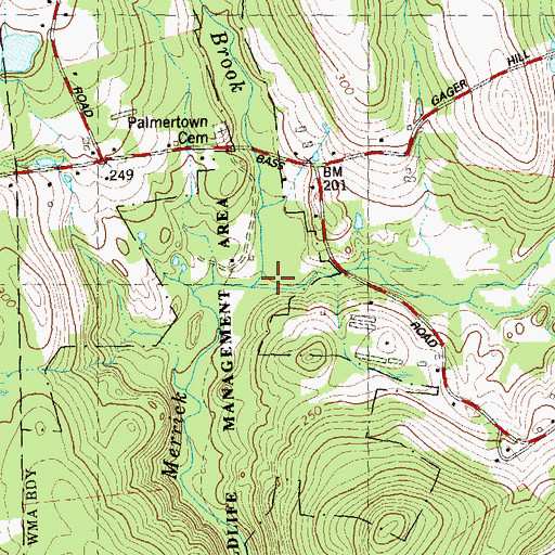 Topographic Map of Beaver Brook, CT