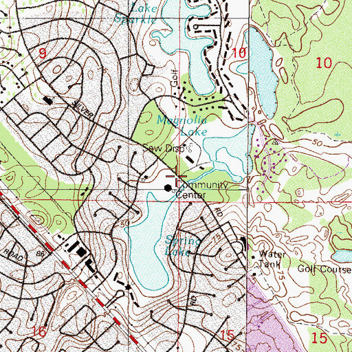 Topographic Map of Silver Springs Shores Community Center, FL