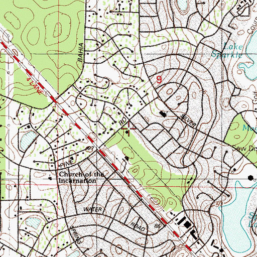 Topographic Map of Marion County Fire Rescue Station 17 Silver Springs Shores, FL