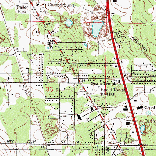 Topographic Map of Temple of Grace Missionary Baptist Church, FL