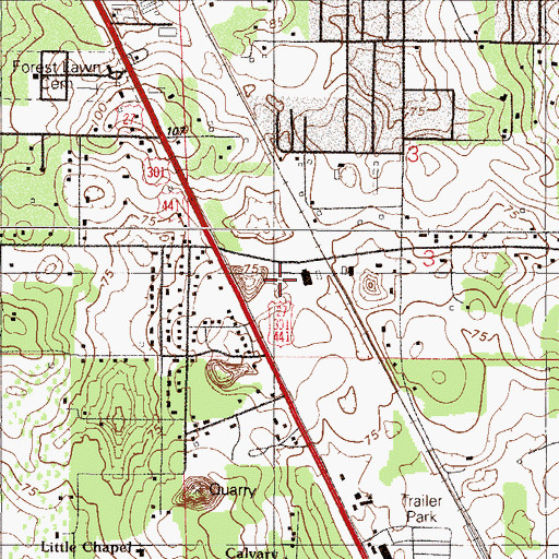Topographic Map of Spirit Life Church, FL