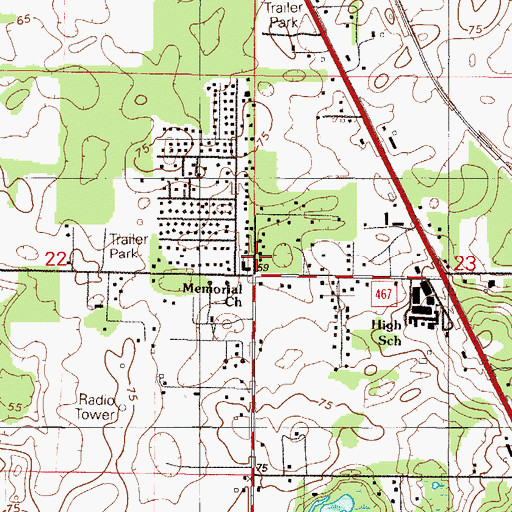 Topographic Map of First Missionary Baptist Church, FL