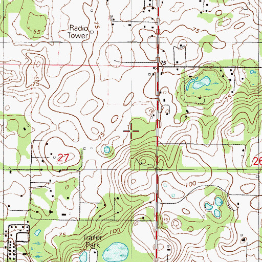 Topographic Map of Belleview High School Stadium, FL
