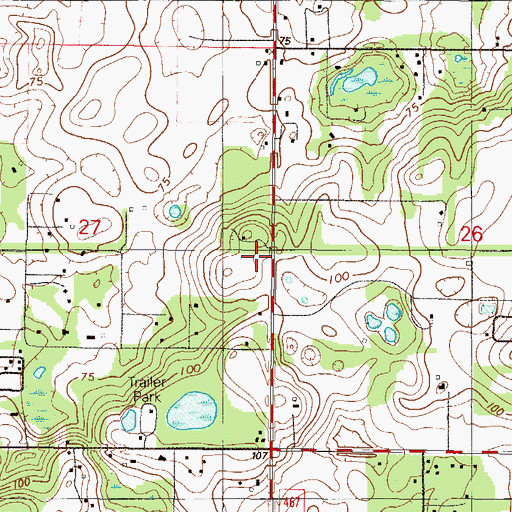 Topographic Map of Belleview Middle School, FL