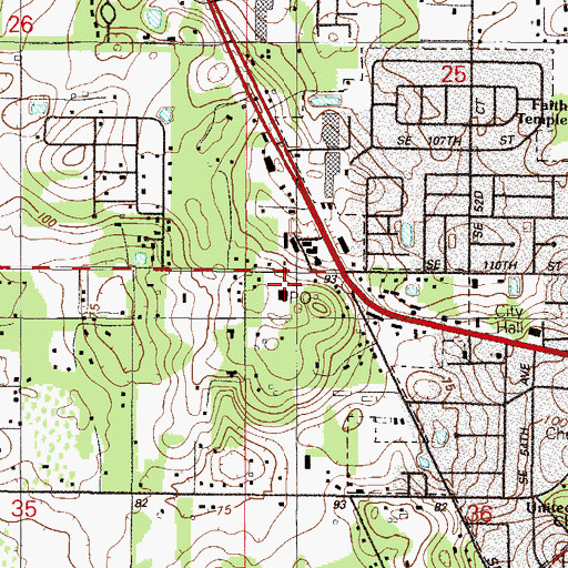 Topographic Map of Belleview Post Office, FL