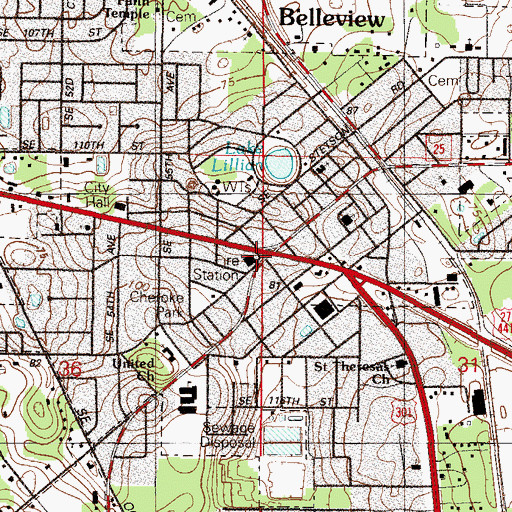 Topographic Map of Marion County Fire Rescue Station 18, FL