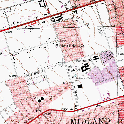 Topographic Map of Cornerstone Christian Fellowship, TX
