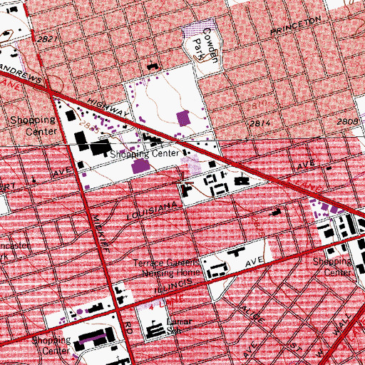 Topographic Map of Saint Luke's United Methodist Church, TX