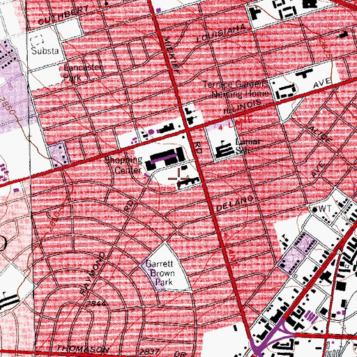 Topographic Map of Crestview Baptist Church, TX