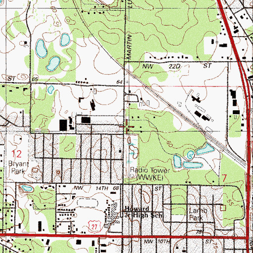 Topographic Map of Pure Vision Church of God in Christ (historical), FL