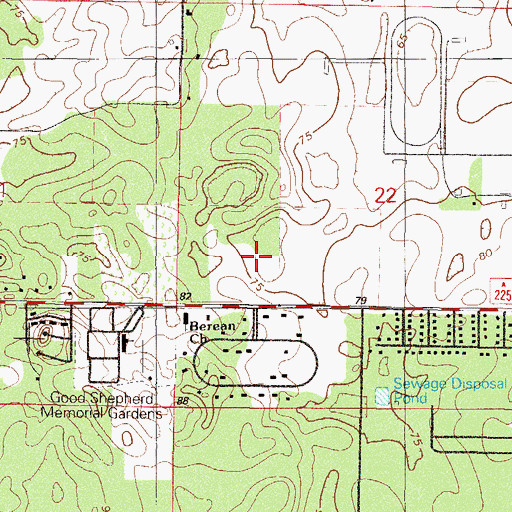 Topographic Map of Ocala Word of Faith Church, FL