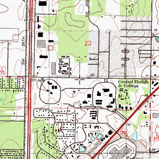 Topographic Map of Ocala Fire and Rescue Station 4, FL