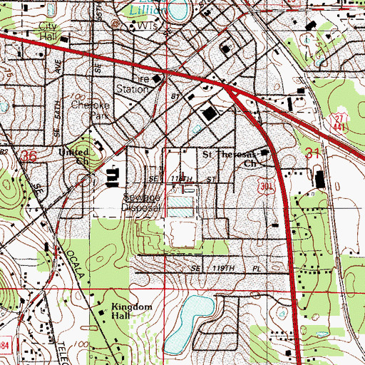 Topographic Map of City of Belleview Water Reclamation Center, FL