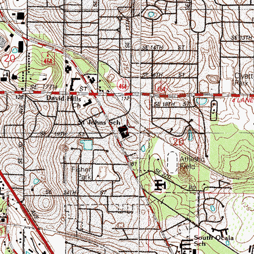 Topographic Map of Saint John Lutheran School, FL