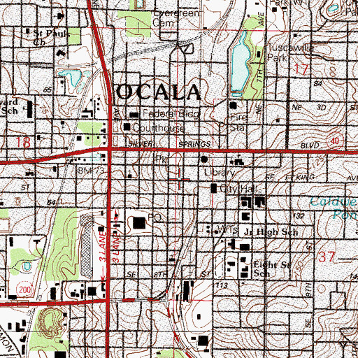 Topographic Map of Glorious Hope Primitive Baptist Church, FL