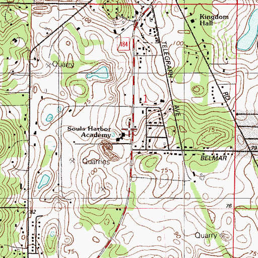 Topographic Map of Souls Harbor Church, FL