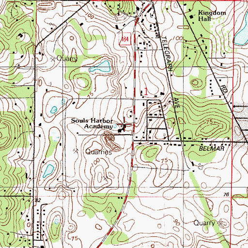 Topographic Map of Souls Harbor Christian Academy, FL