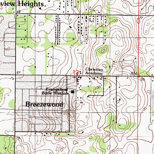 Topographic Map of Open Door Community Church, FL