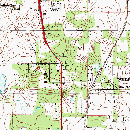 Topographic Map of The Lighthouse Worship Center, FL