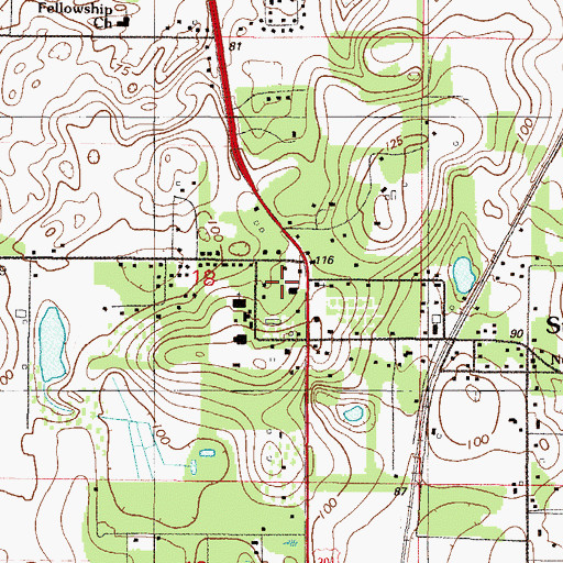 Topographic Map of Summerfield Post Office, FL