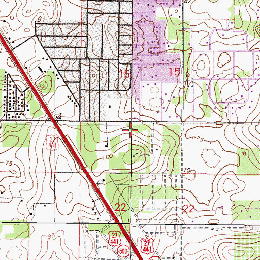 Topographic Map of Sunset Harbor Baptist Church, FL