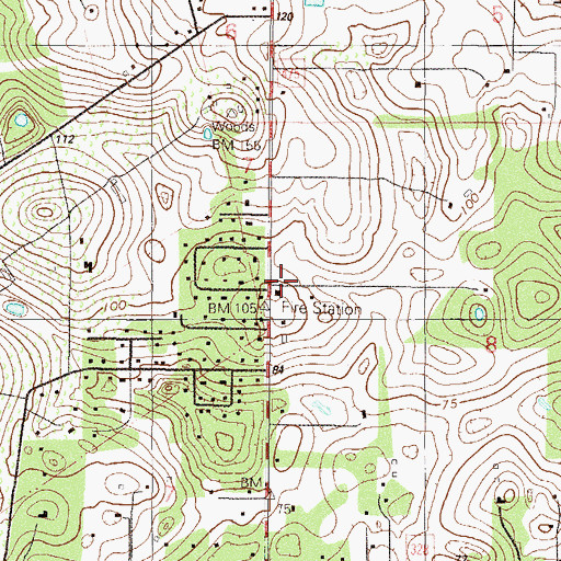 Topographic Map of Marion County Fire Rescue Station 16, FL