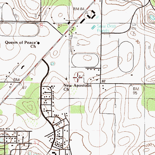 Topographic Map of New Apostolic Church, FL