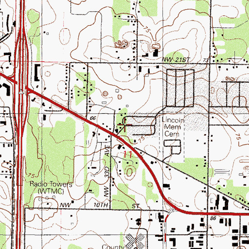 Topographic Map of Youngs Chapel African Methodist Episcopal Church, FL