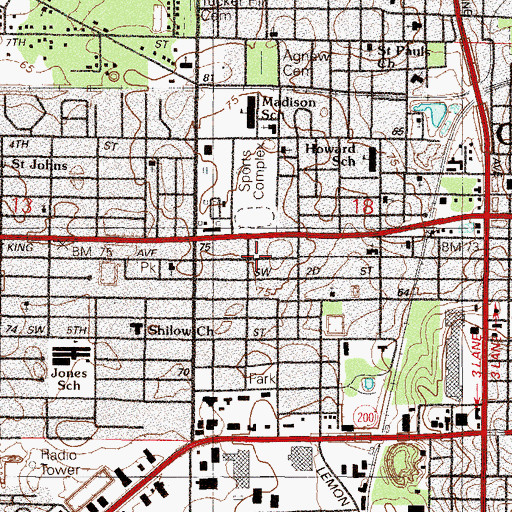 Topographic Map of The House of God, FL