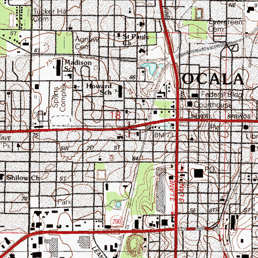 Topographic Map of Temple of Church of God by Faith, FL