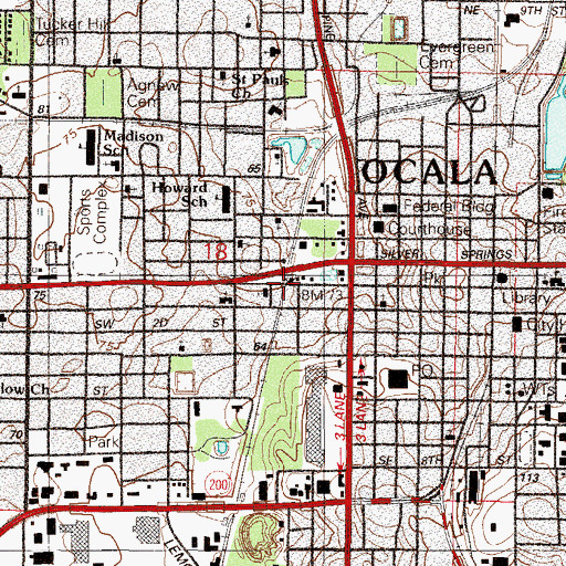 Topographic Map of New Covenant Missionary Baptist Church, FL