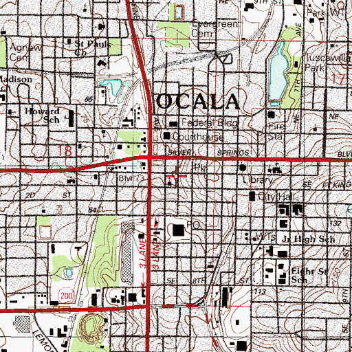 Topographic Map of Mount Moriah Missionary Baptist Church, FL