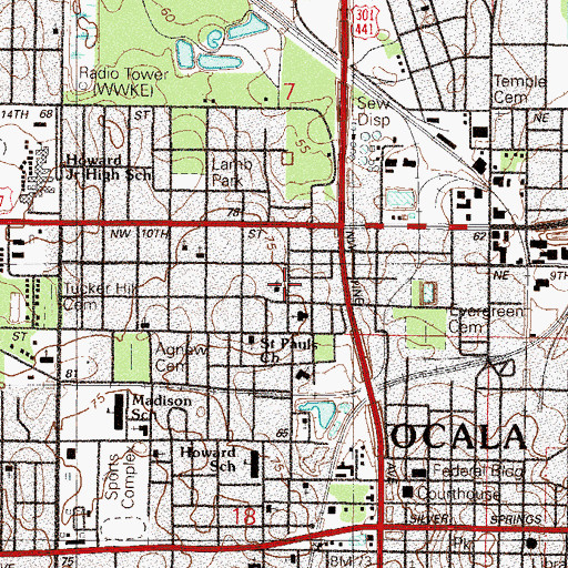 Topographic Map of Eighth Street Church of God, FL