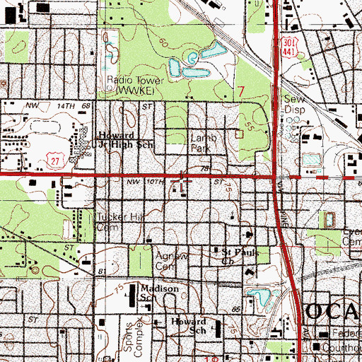 Topographic Map of Our Daily Bread Gospel Tabernacle House of Praise, FL