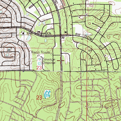 Topographic Map of Iglesia Pentecostal Roca De Salvation De Alpha Omega, FL