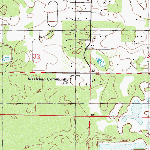 Topographic Map of Living Water Wesleyan Church, FL