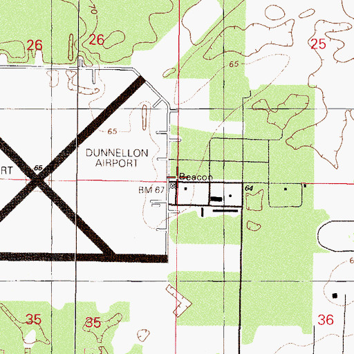 Topographic Map of Airport Beacon Tower, FL