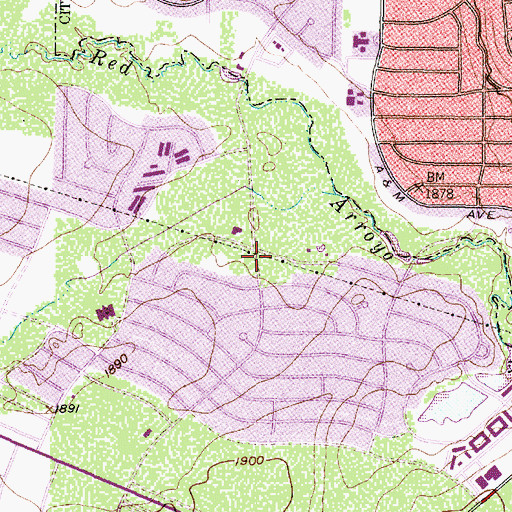 Topographic Map of Angelo West Branch Library, TX