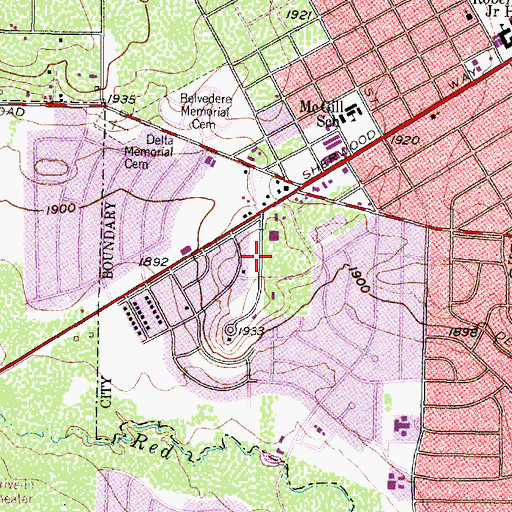 Topographic Map of First Church of the Nazarene, TX