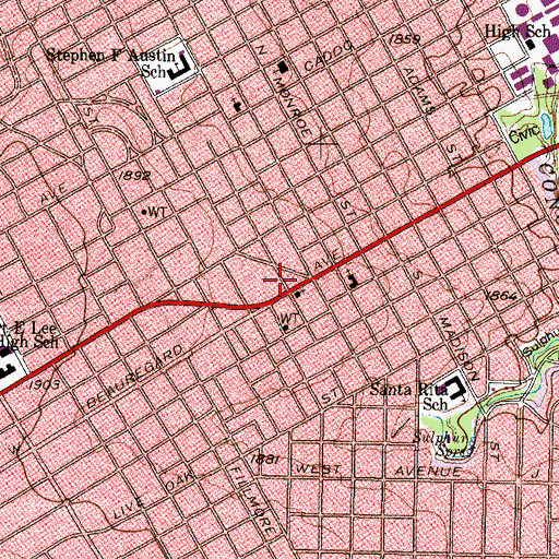 Topographic Map of Congregation Beth-Israel, TX