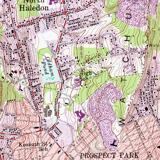 Topographic Map of Eastern Christian High School, NJ