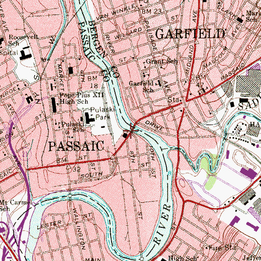 Topographic Map of Holy Rosary Roman Catholic Church, NJ