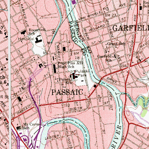 Topographic Map of Most Holy Name of Jesus Church, NJ