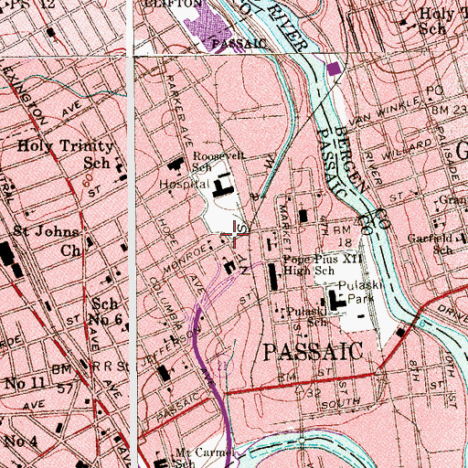 Topographic Map of Saint Joseph Roman Catholic Church, NJ