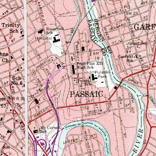 Topographic Map of Saint Michael the Archangel Church, NJ