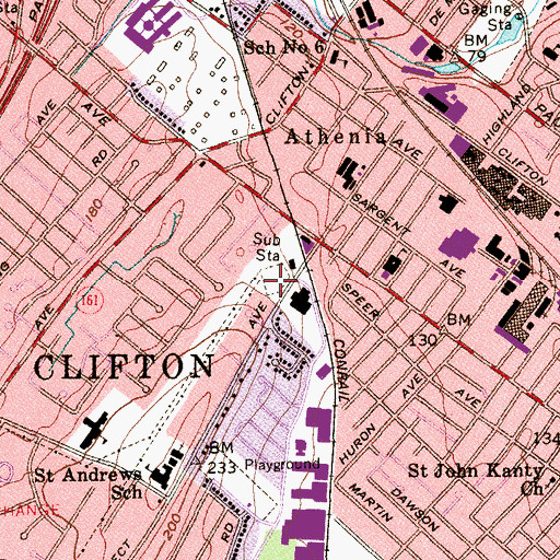 Topographic Map of Athenia Switching Station, NJ