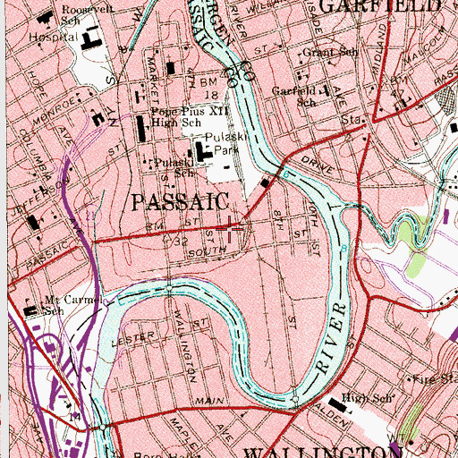 Topographic Map of McKinley School (historical), NJ